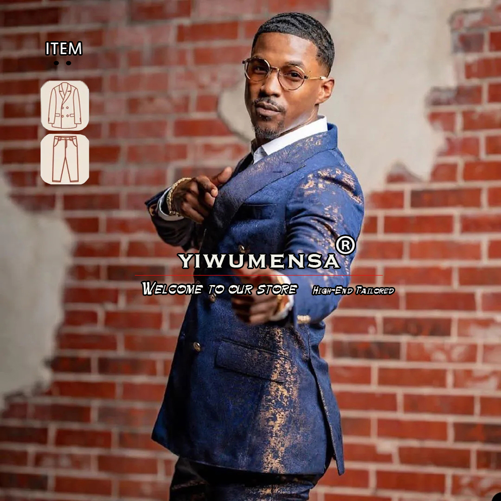 Latest Men Formal Wear - Luxury Bronzing Men's Suits Formal Groom