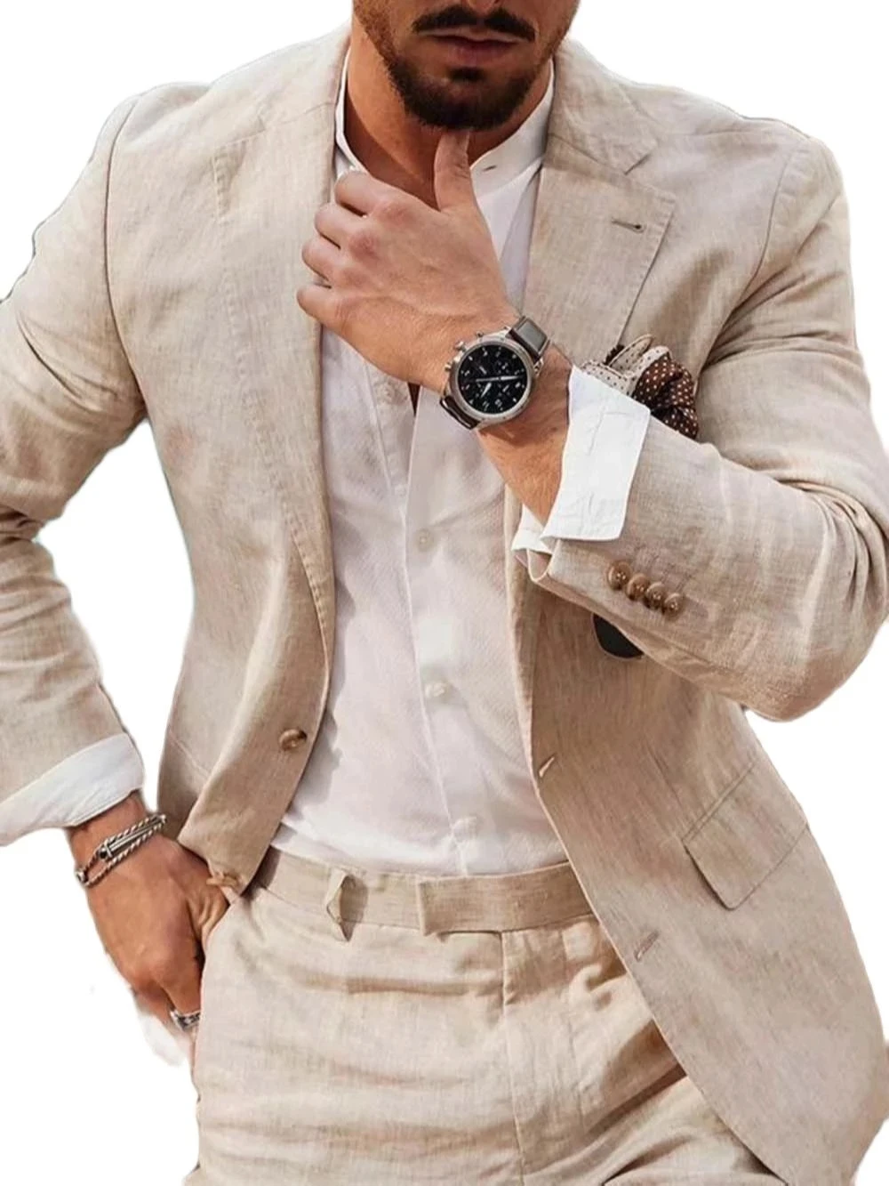 Summer Beach Business Linen Me - Men Formal Wear With Blazer avaliação e preço
