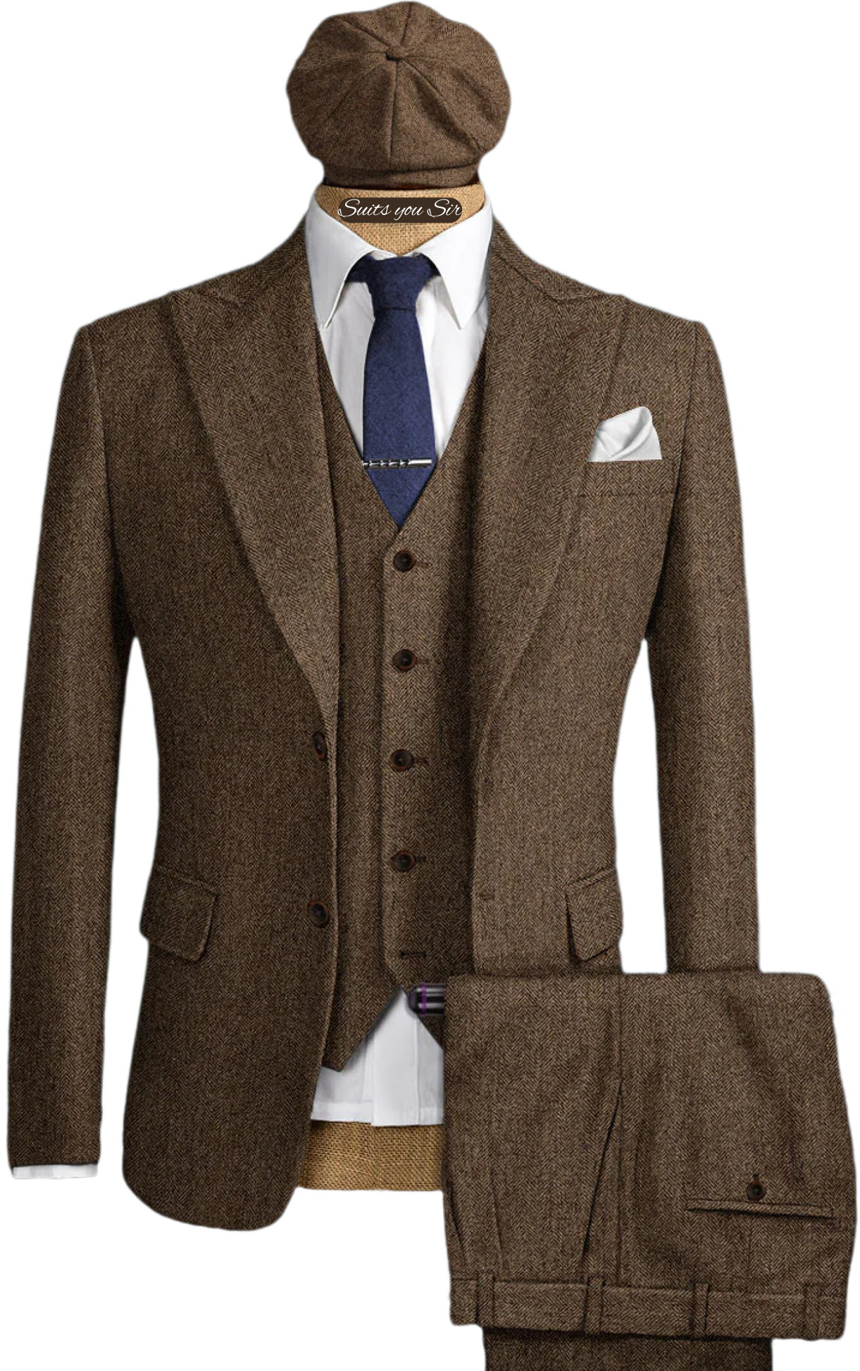 Mens Herringbone Suits 3 Piece - Men'S Formal Wear No Suit avaliação e preço