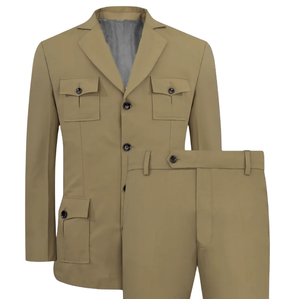 Men's Suits Jakcet Casual Khak - Men Formal Wear With Blazer avaliação e preço