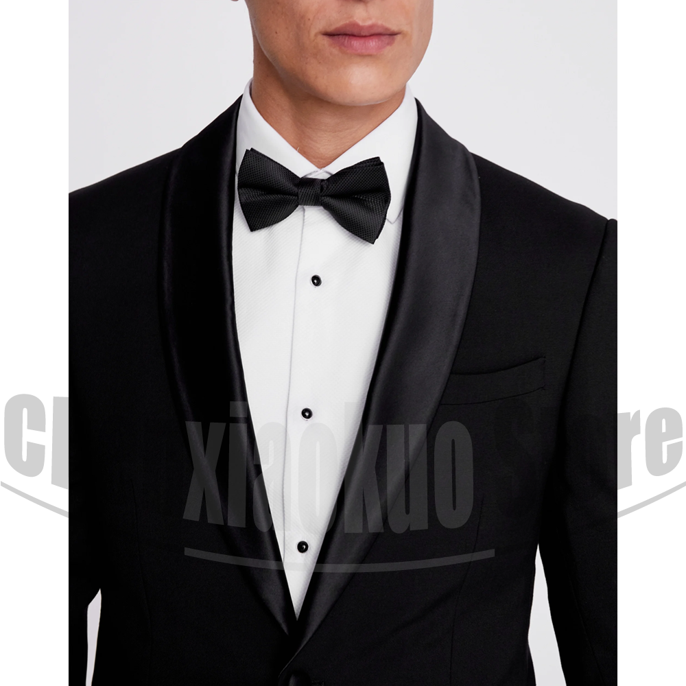 Black Men Suits 2 Piece Fashio - Men Formal Wear With Blazer avaliação e preço
