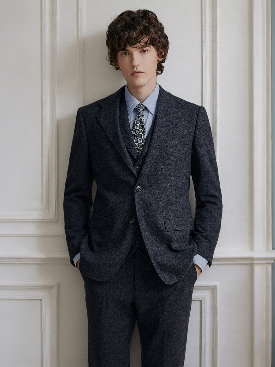 Premium Grey 55% Wool Men's Su - Men Formal Wear 2025 avaliação e preço