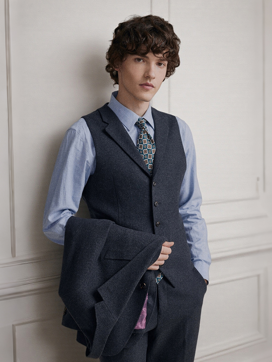Premium Grey 55% Wool Men's Su - Men Formal Wear 2025 avaliação e preço
