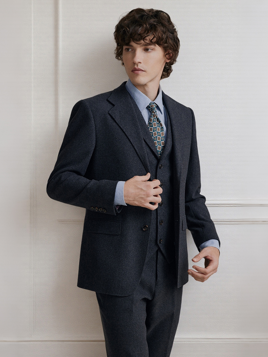 Premium Grey 55% Wool Men's Su - Men Formal Wear 2025 avaliação e preço