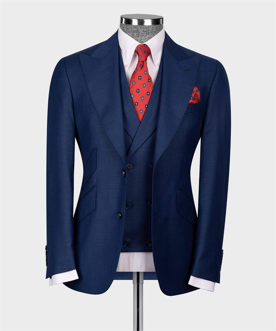 Elegant Navy Blue Classic Wedd - Men Formal Wear With Blazer avaliação e preço
