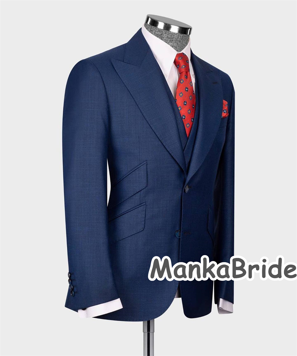 Elegant Navy Blue Classic Wedd - Men Formal Wear With Blazer avaliação e preço