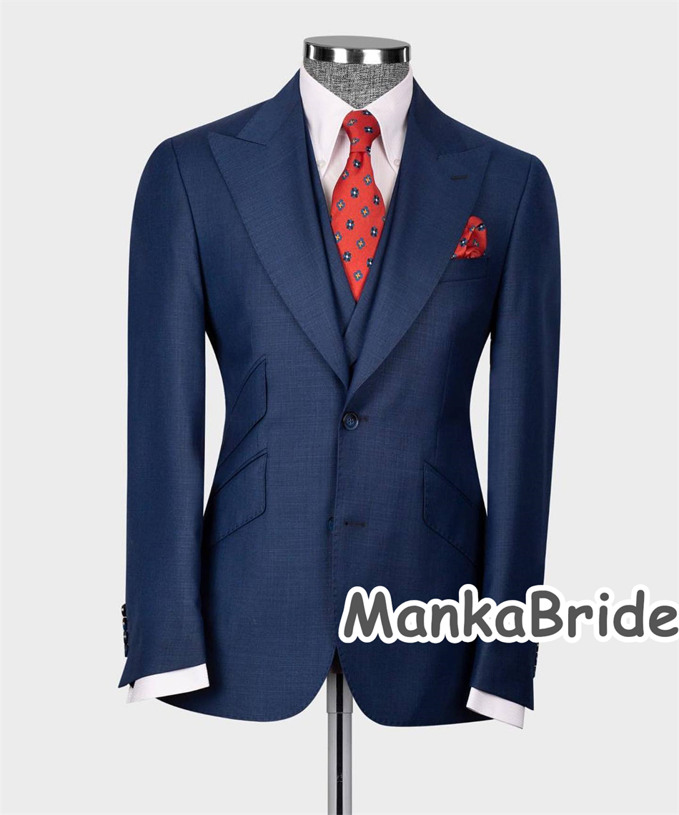Elegant Navy Blue Classic Wedd - Men Formal Wear With Blazer avaliação e preço