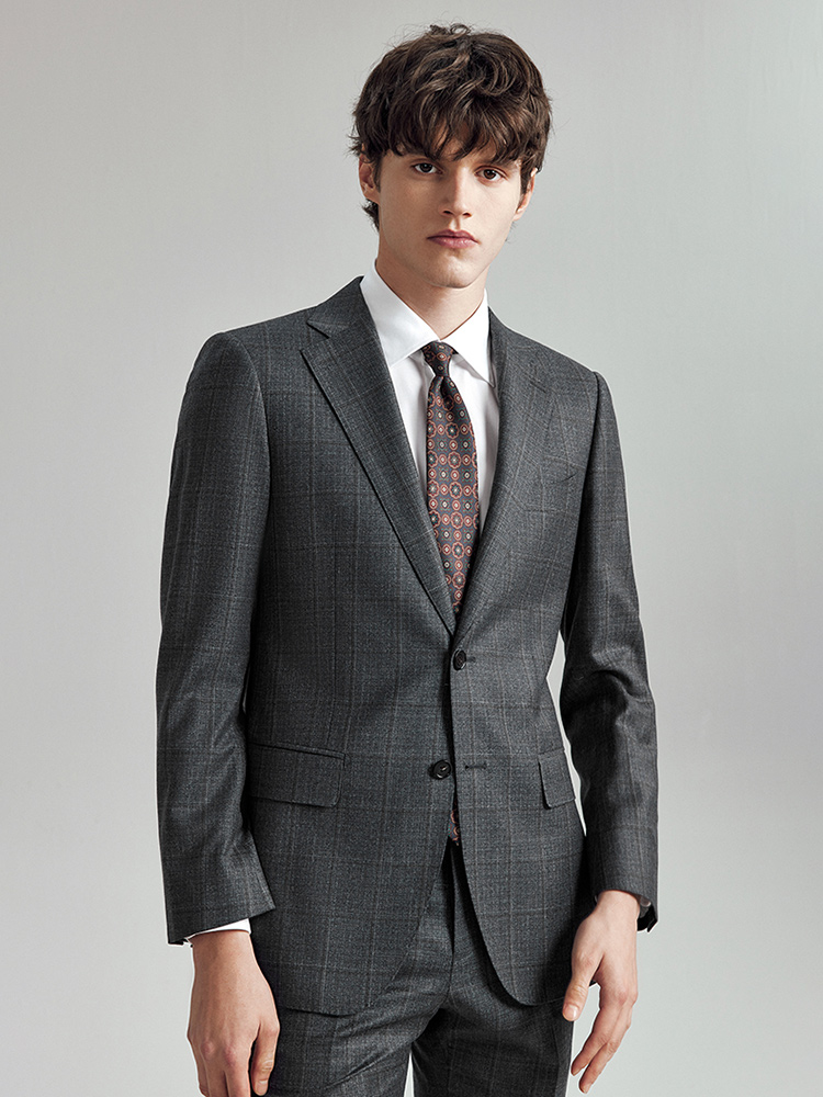100% Wool Suits For Men Slim F - Men Formal Wear With Blazer avaliação e preço