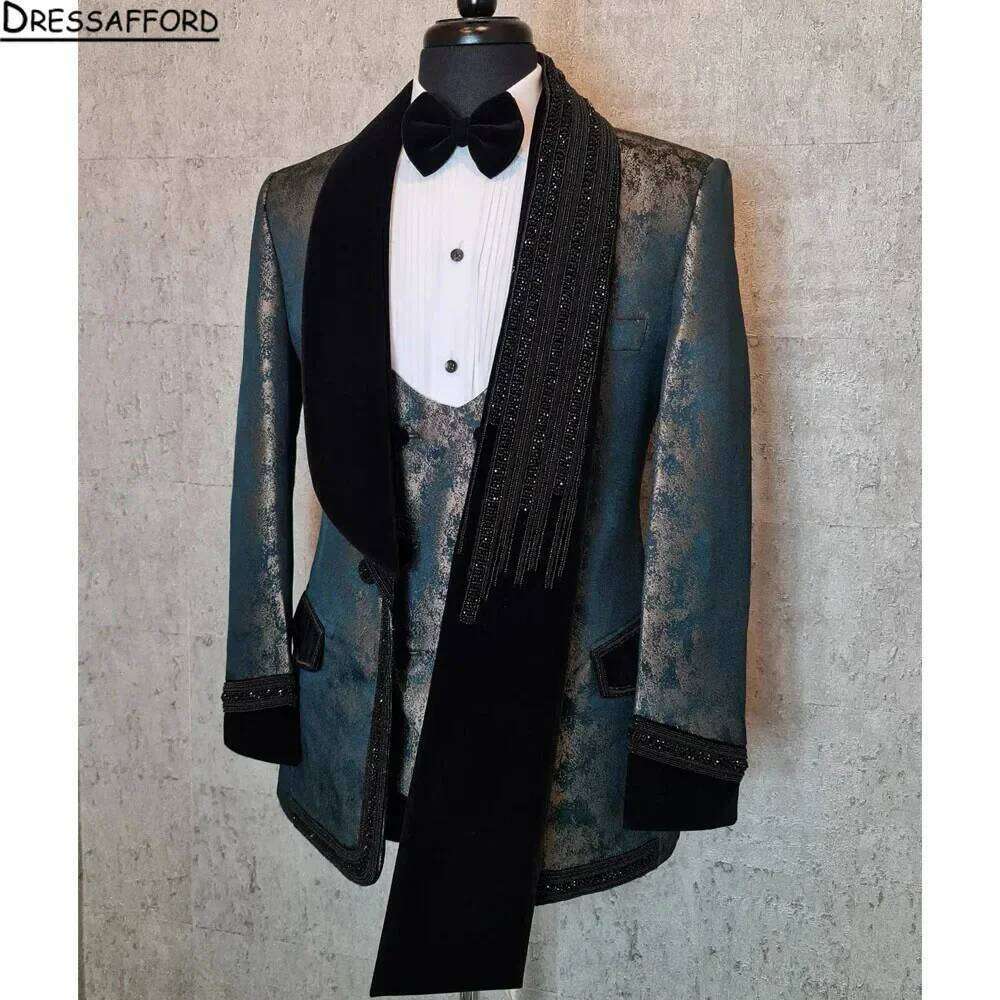 Navy Blue Beaded Crystal Spark - Men'S Formal Wear No Suit avaliação e preço