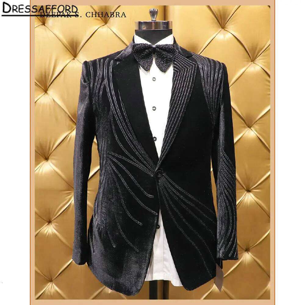 Black Velvet Formal Wedding Su - Men'S Formal Wear No Suit avaliação e preço