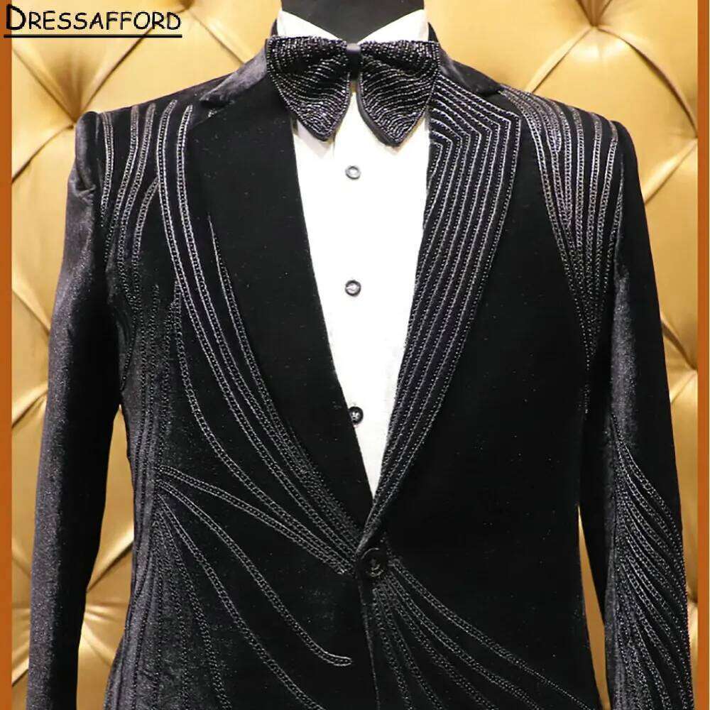 Black Velvet Formal Wedding Su - Men'S Formal Wear No Suit avaliação e preço