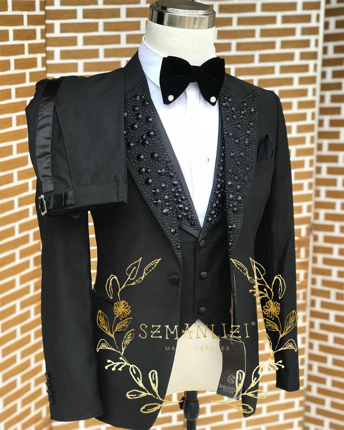 Black Men Suits Luxury Stone C - Men Formal Wear With Blazer avaliação e preço