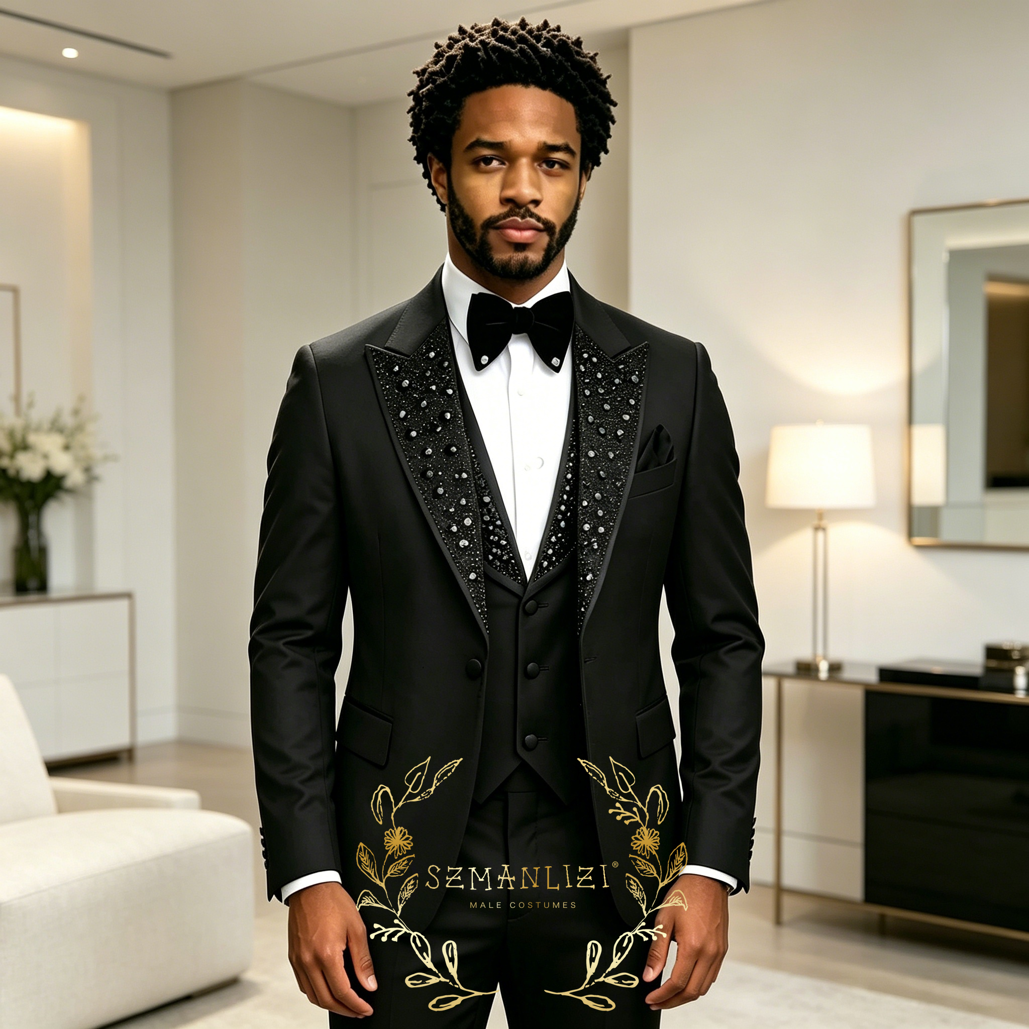 Black Men Suits Luxury Stone C - Men Formal Wear With Blazer avaliação e preço