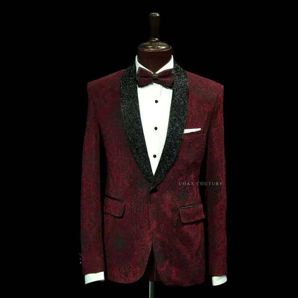 Dark Red Formal Men Suits Jacq - Men'S Formal Wear No Suit avaliação e preço