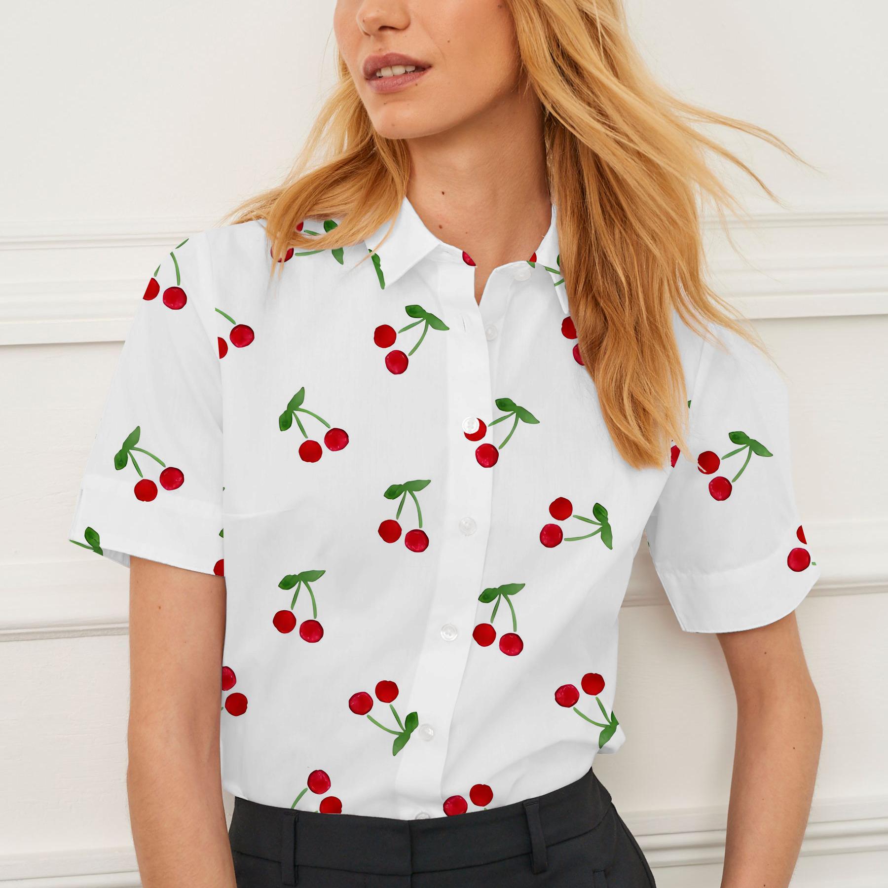 Summer women's 3D Print Shirt  - Men Formal Wear Design avaliação e preço