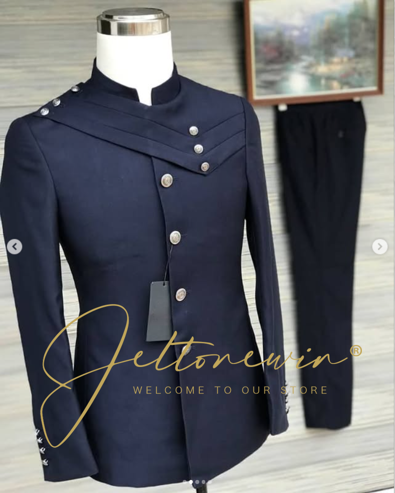 Men's Navy Blue Suit Set with  - Men Formal Wear Design avaliação e preço