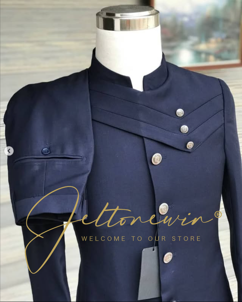 Men's Navy Blue Suit Set with  - Men Formal Wear Design avaliação e preço