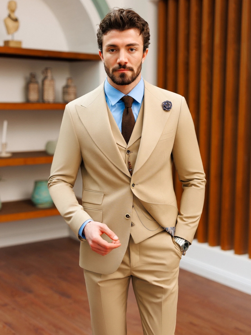 High Quality Stylish Men's Sui - Men Formal Wear With Blazer avaliação e preço