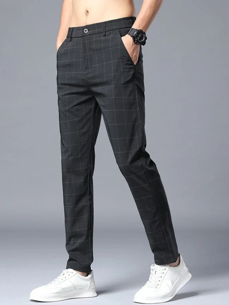 Striped Male Suit Trousers Sum - Men Formal Wear 2025 avaliação e preço