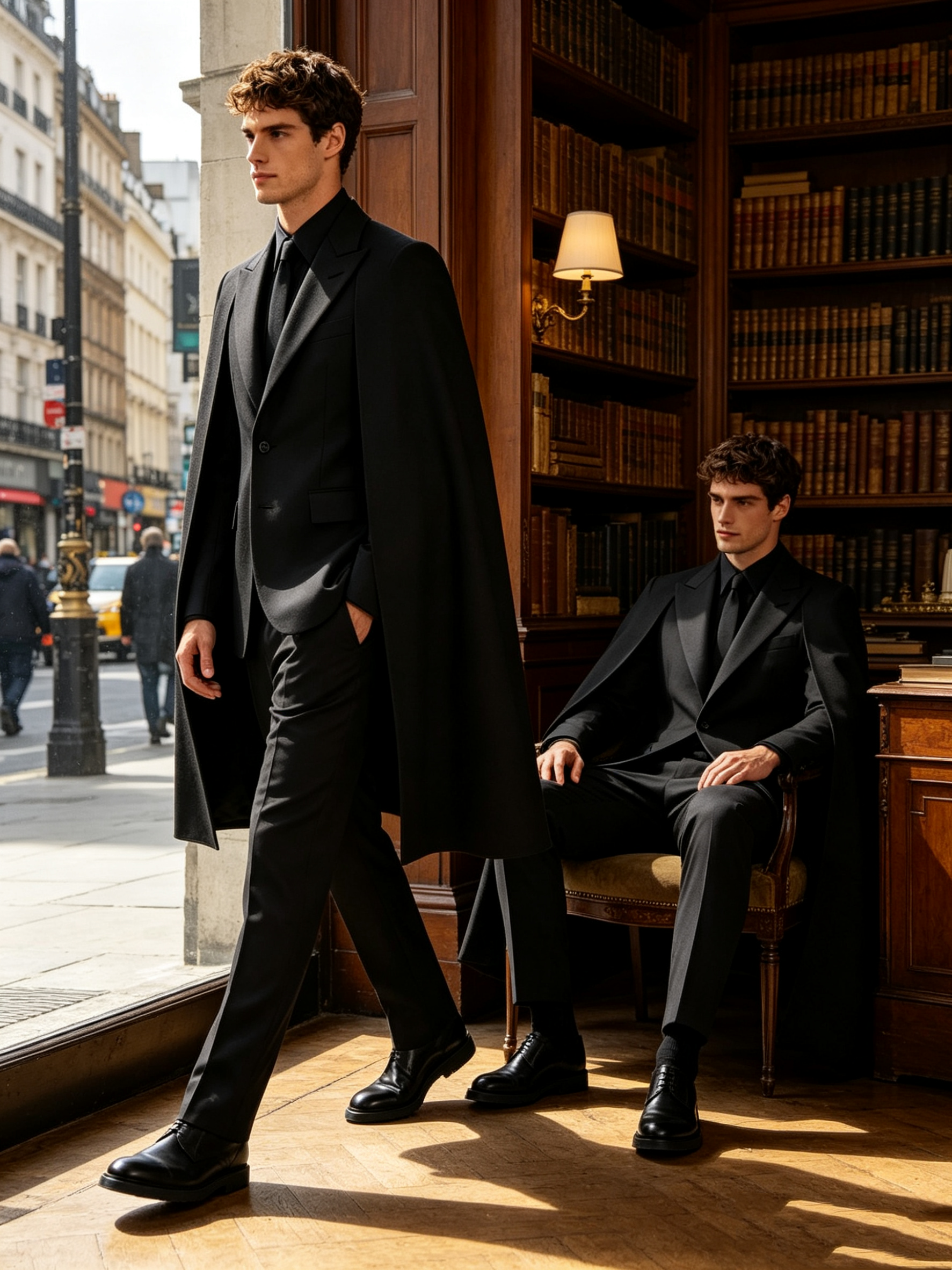Designer Black Wrap Men Suit S - Men Formal Wear Design avaliação e preço