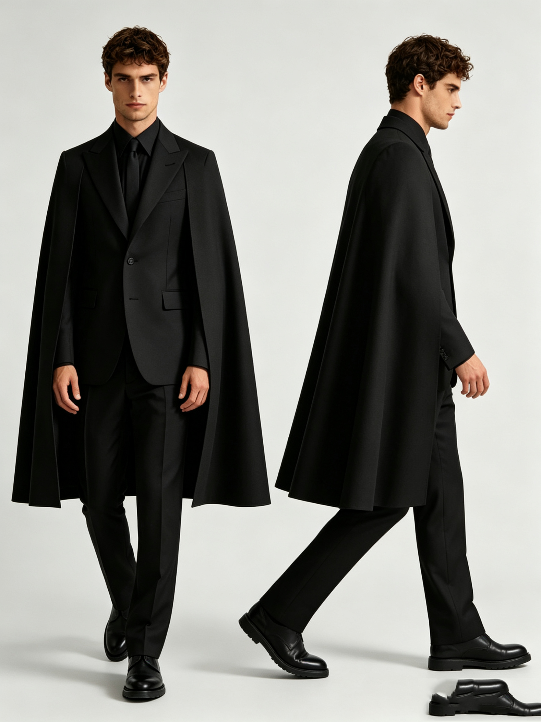Designer Black Wrap Men Suit S - Men Formal Wear Design avaliação e preço