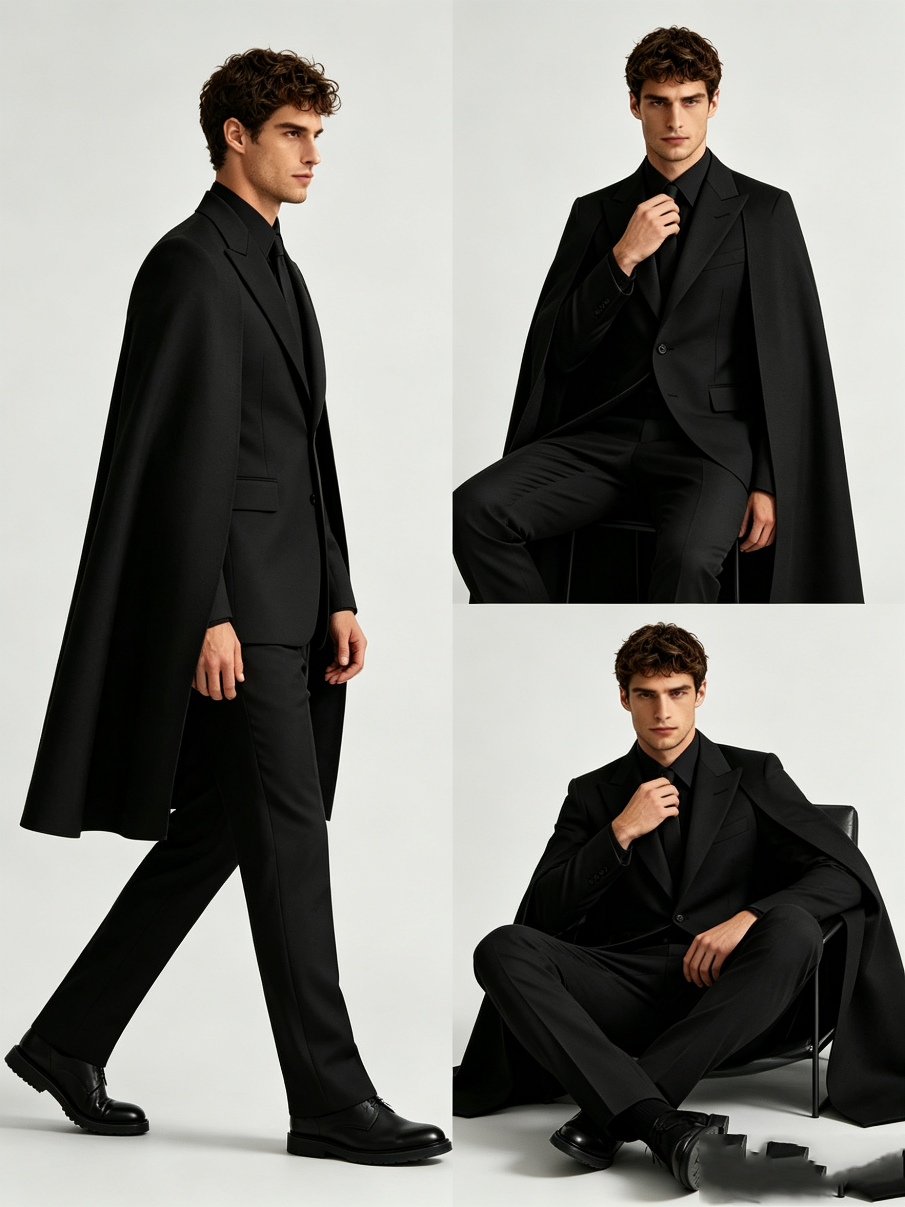Designer Black Wrap Men Suit S - Men Formal Wear Design avaliação e preço
