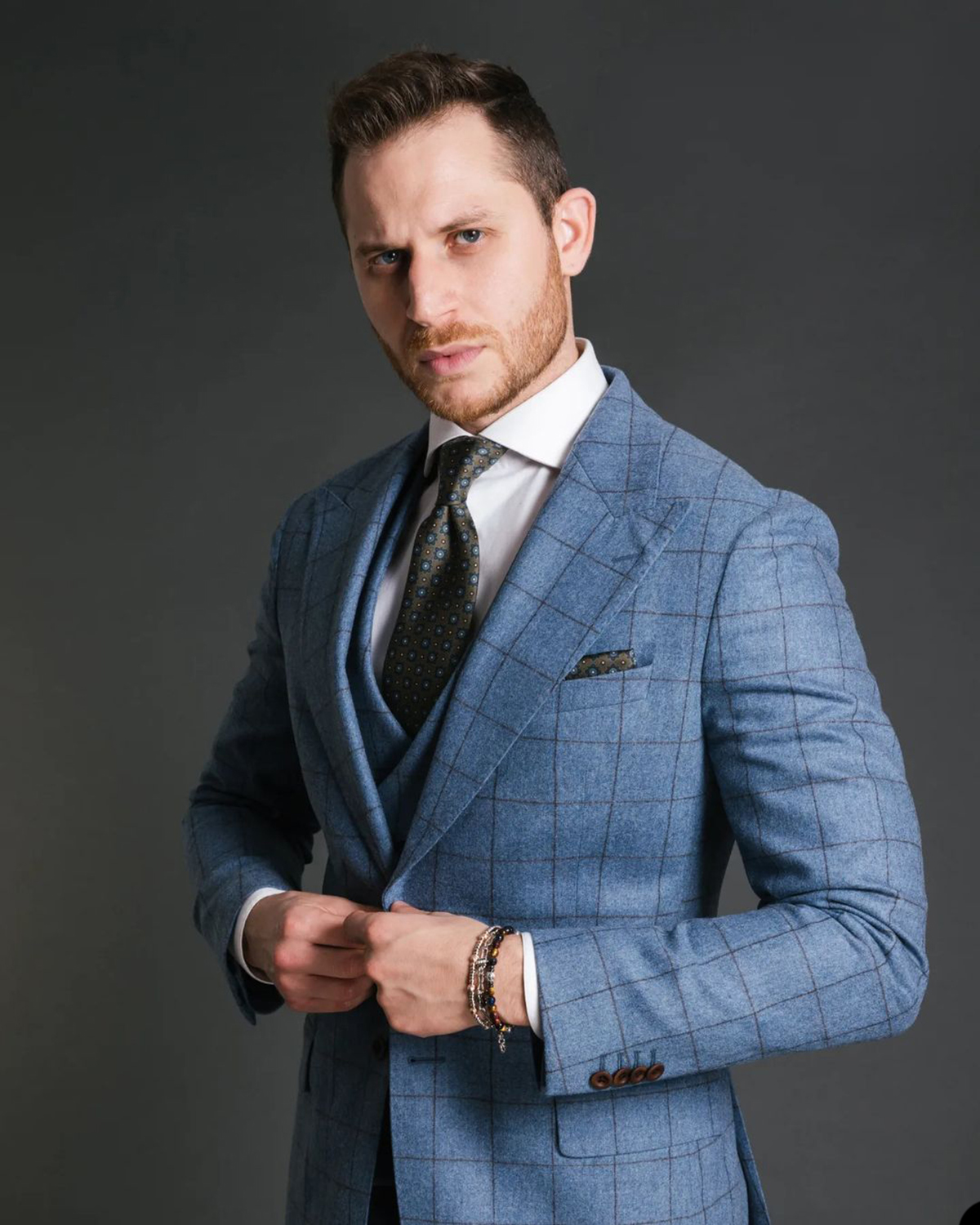 Blue Vintage Men Suit Tailor-M - Men Formal Wear With Blazer avaliação e preço