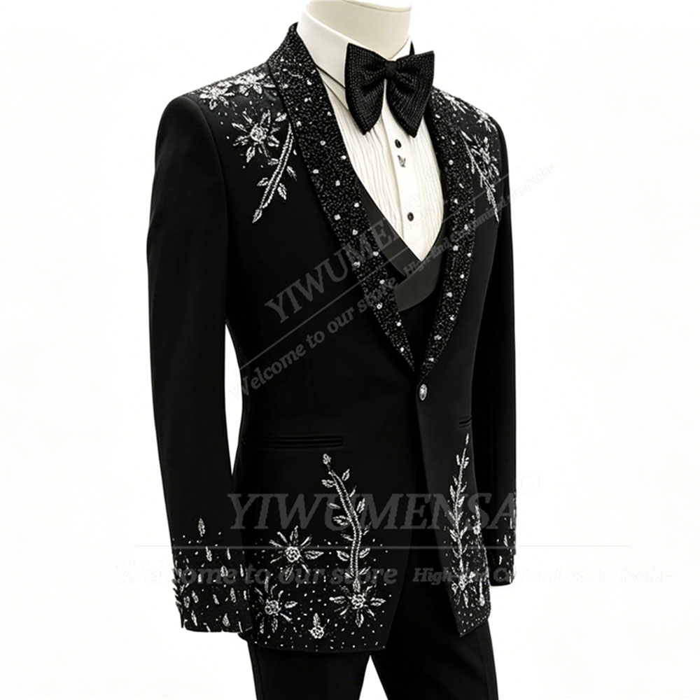 Brilliant Crystals Beading Sui - Men Formal Wear With Blazer avaliação e preço
