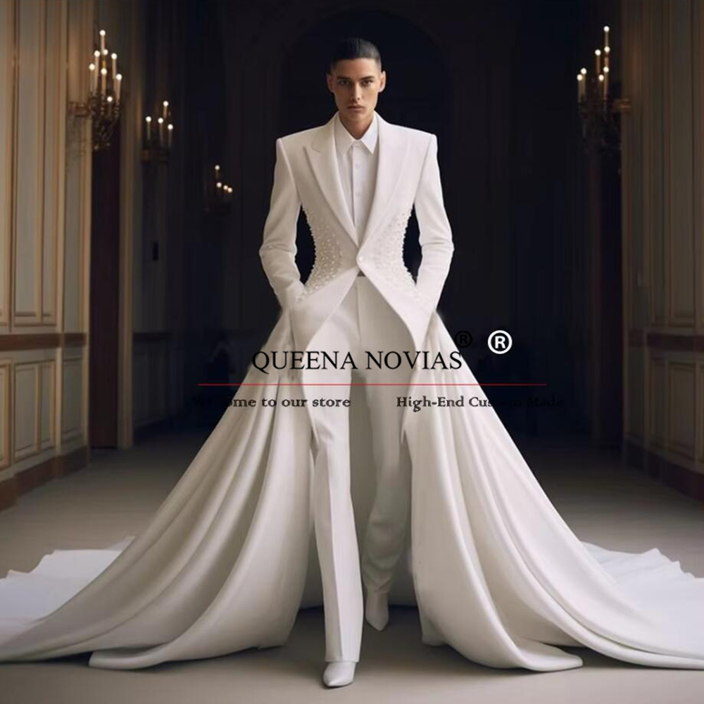 Elegant Pearls Men Suits With  - Men'S Formal Wear No Suit avaliação e preço