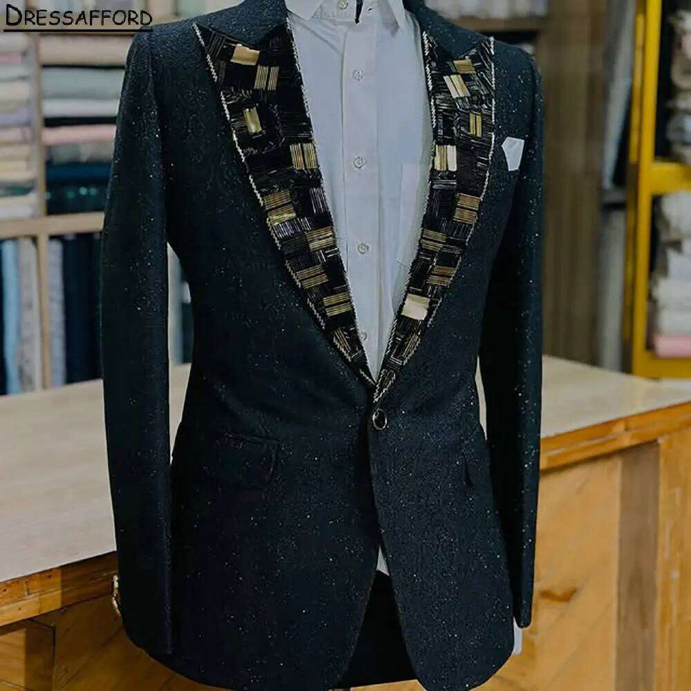 Black Men Business Glitter Cry - Men'S Formal Wear No Suit avaliação e preço