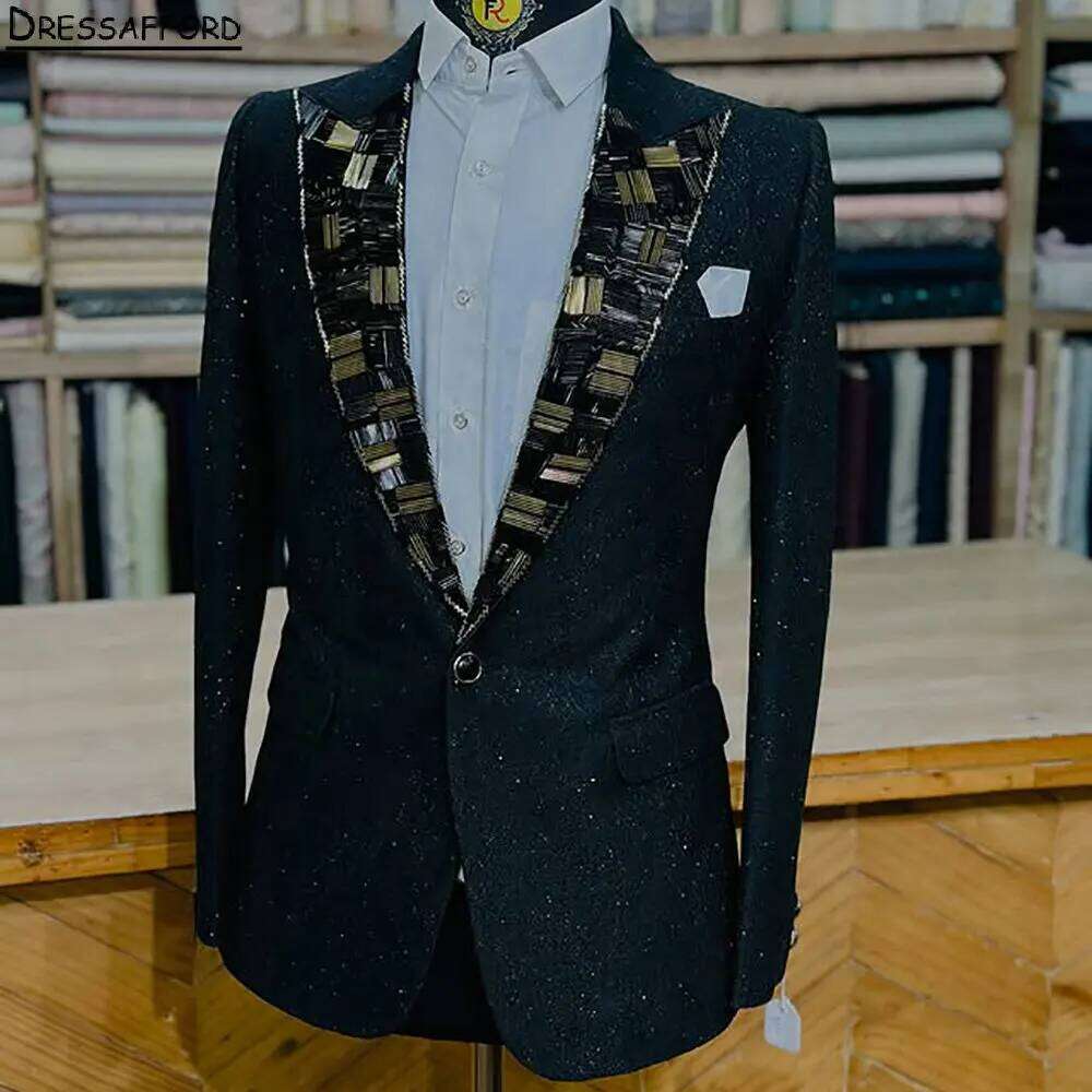Black Men Business Glitter Cry - Men'S Formal Wear No Suit avaliação e preço